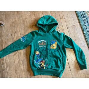 Supply and Demand Hoodie Sweatshirt Green Multicolor Graphics Youth Large
